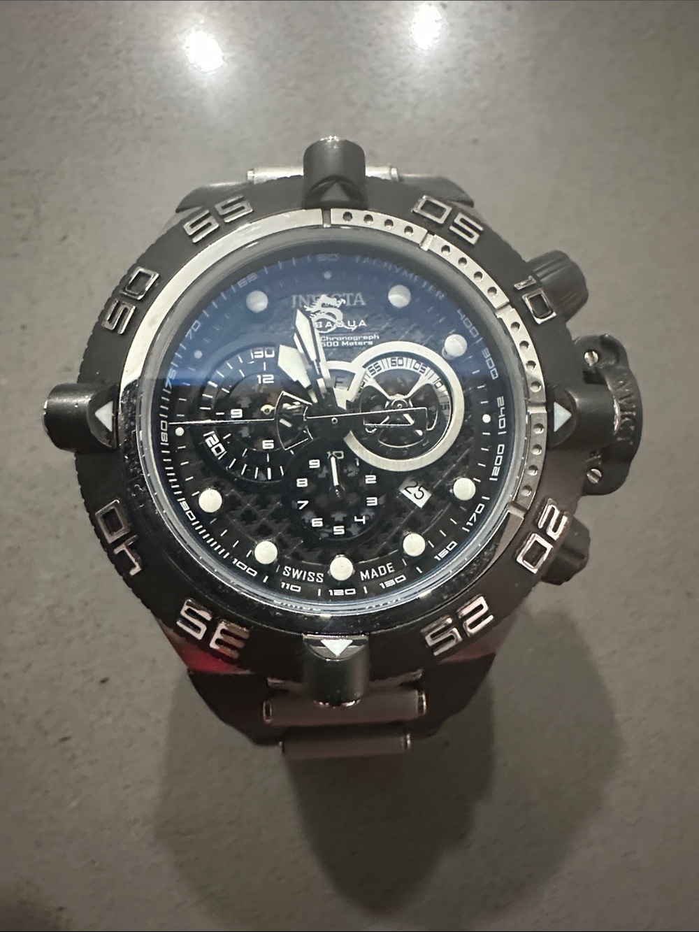 Invicta Black and Silver Chronograph Sport Watch